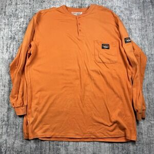 Rasco FR Henley Tee Shirt Mens Sz 3XL Orange Flame Resistant Work Workwear